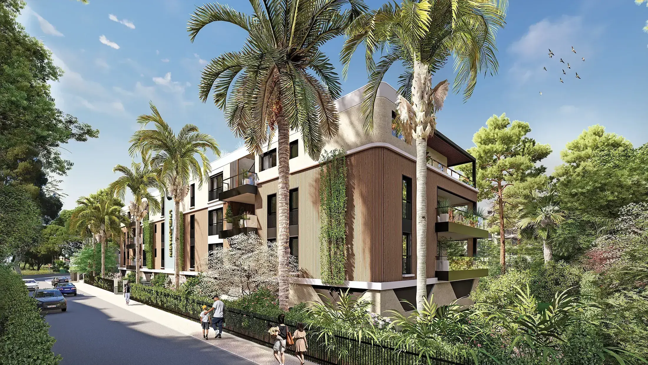 Façades de la résidence LE PARC côté rue